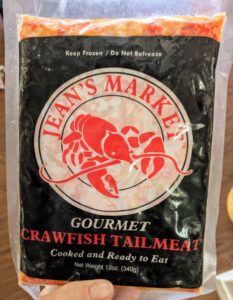 package of frozen crawfish tails